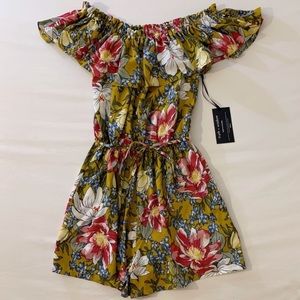 Truth + Wisdom Off-The-Shoulder Floral Romper